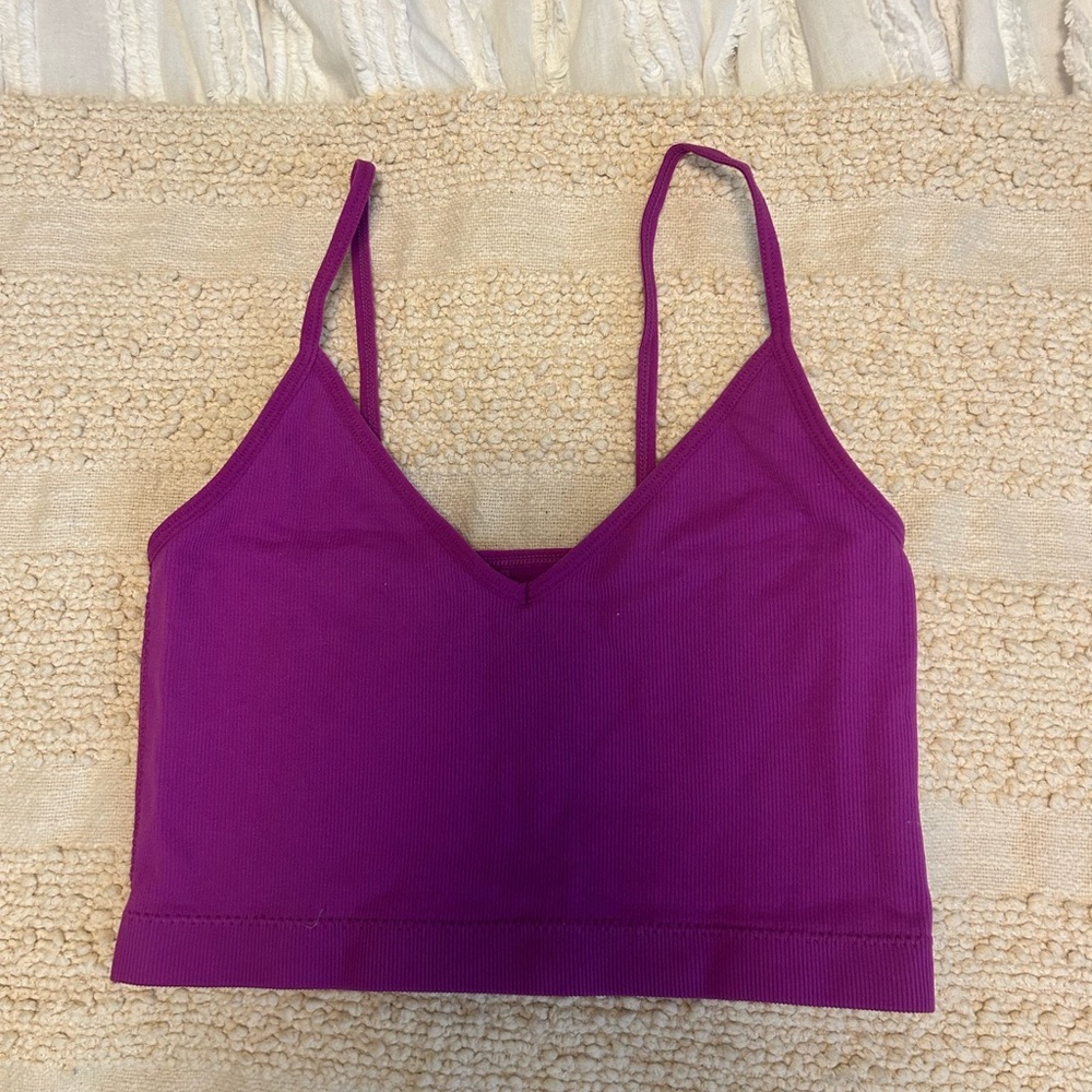 Garage V-Neck Bralette in Magenta